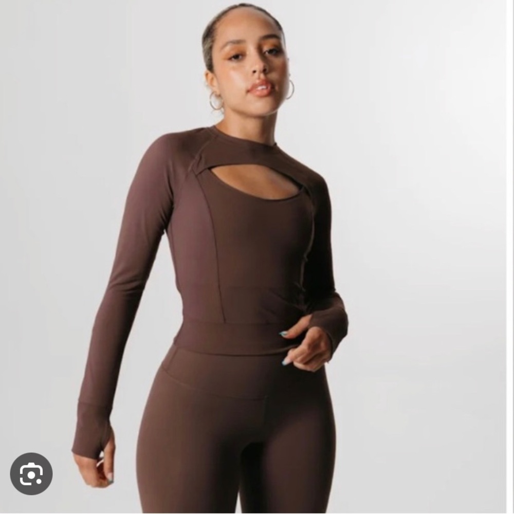 Tala skinluxe long sleeve top brown
